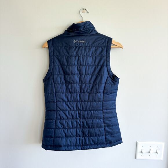 Columbia Quilted Insulated Zip Up Vest Navy S - Picture 2 of 7